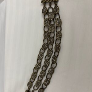 Metal and Pave Diamond Bracelet