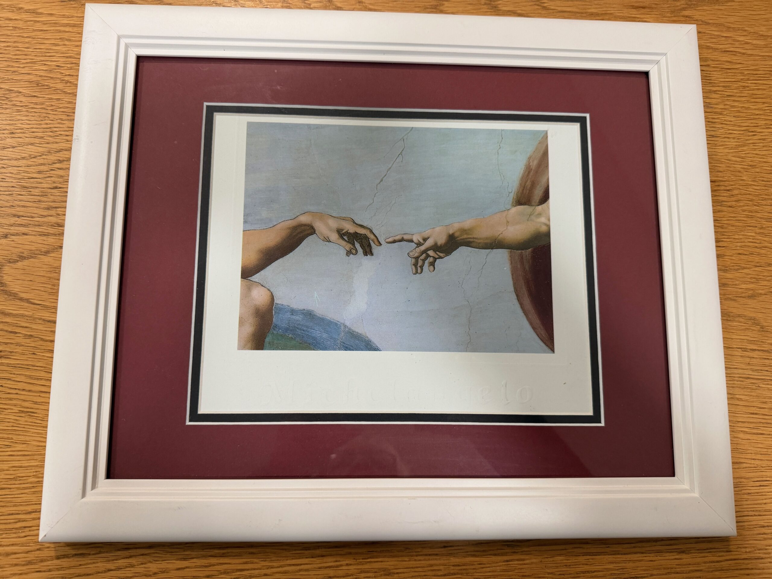 Print of God and Adam Touch (from Sistine Chapel)