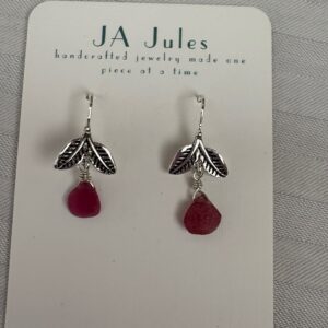 JA Jules Ruby and Silver earrings